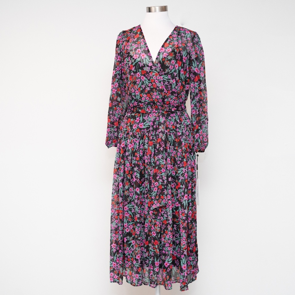 Calvin Klein - Floral Long Sleeve Midi Dress